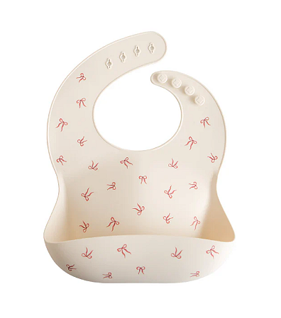 Babador Cata Migalhas em Silicone Laços - Mushie