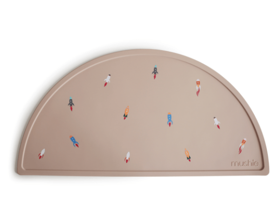 Jogo Americano de Silicone Marrom Foguete Mushie