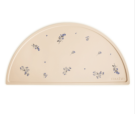 Jogo Americano De Silicone Flores Azuis Mushie