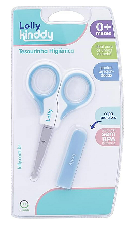Tesoura infantil com capa Azul - Lolly