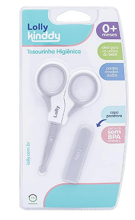 Tesoura infantil com capa Branca - Lolly