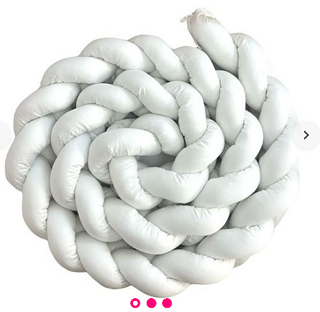 Trança Protetora de Berço e Cama Percal 400 Fios Branco