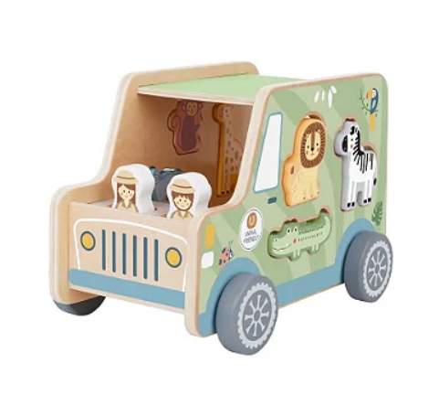 Jipe Safari Carrinho Madeira Brinquedo Educativo - Tooky Toy