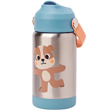Garrafa Térmica com Canudo Zoo Cachorro