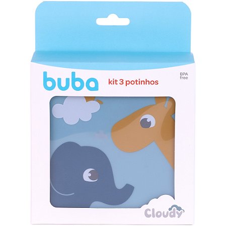 Kit de 3 Potinhos Cloudy Azul