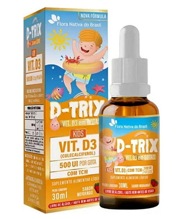 D-TRIX (Vitamina D3 infantil) 30ml - Flora Nativa Sabor:Morango
