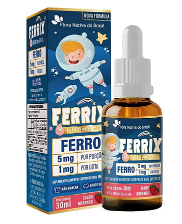 FERRIX (Ferro infantil) 30ml - Flora Nativa Sabor:Morango