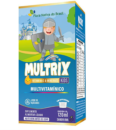 MULTRIX (Xarope Infantil com Vitaminas de A a Z) 120ml - Flora Nativa (120ml, Uva)
