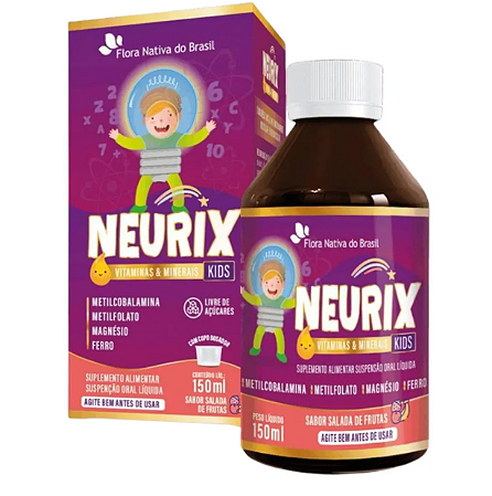 Neurix (B12, Ferro,Metilfolato e Magnésio) 150Ml Sabor Salada de Frutas Fnb