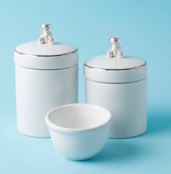 KIT HIGIENE 3PC URSO PRATA E BRANCO