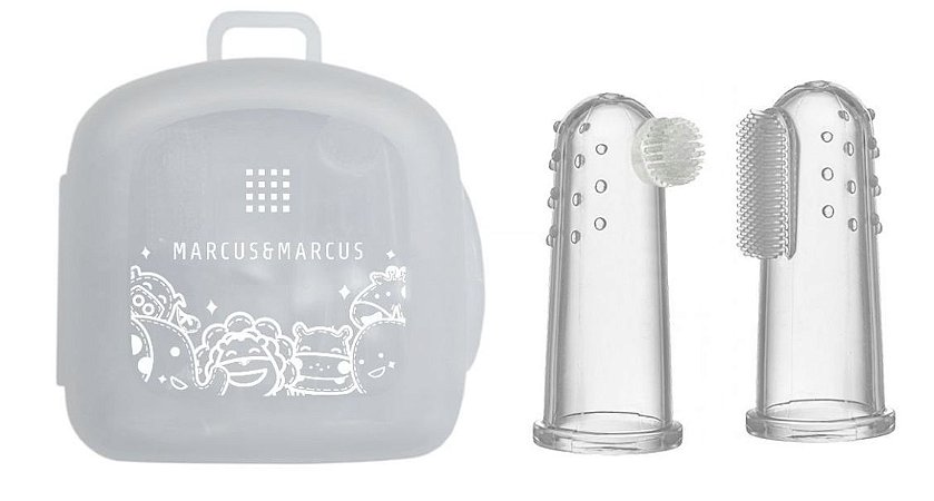 Kit 2 Dedeiras de Silicone Massageadora para Bebês - Marcus & Marcus