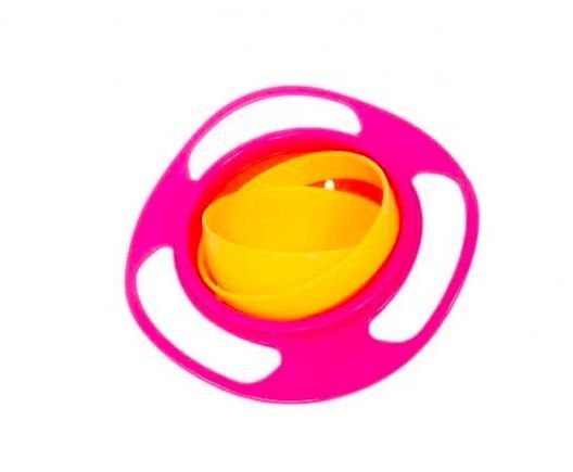 Giro Bowl Com Tampa Buba Baby Blister Potinho Giratorio 360 Graus Rosa