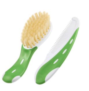 Pente e Escova com Cerdas Naturais Verde - NUK