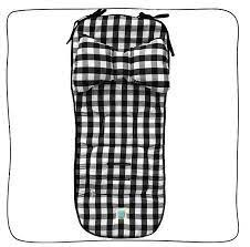 Protetor de Carrinho II Viés + Almofada - Xadrez Preto e Branco