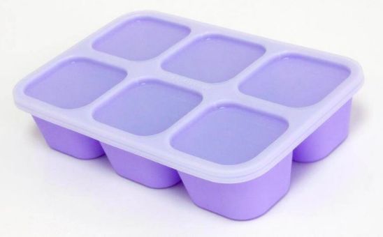 Porta Papinha em Silicone com 6 Baleia Lilas - Marcus & Marcus