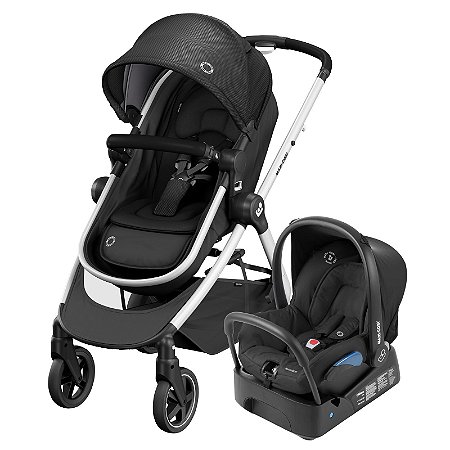 Carrinho de Bebê Maxi Cosi - Anna 2 com Bebê Conforto Citi Essential Black