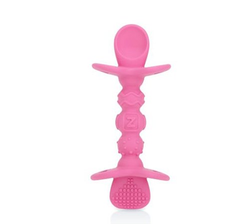 Colher de Silicone com Travas de Segurança  Rosa