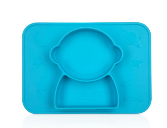 Pratinho de Silicone com Sucção e Divisória Azul - Nuby