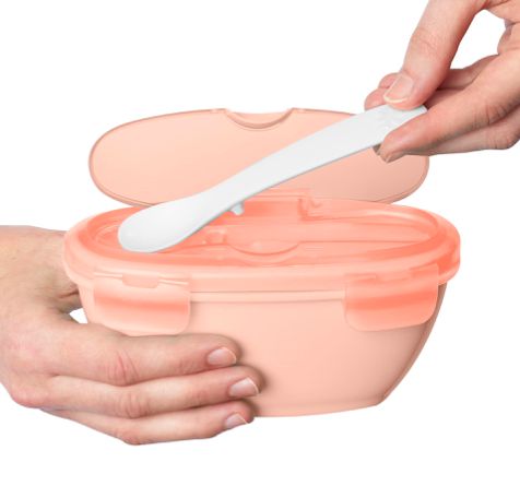 Kit Alimentação Bowl e Colher Easy Serve Coral - Skip Hop