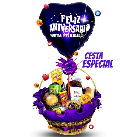Cesta Especial 40 Itens + cartão +  Balão + entrega