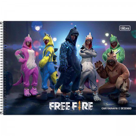 Caderno 1 Matéria Free Fire Jogo Menino Masculino Capa Dura