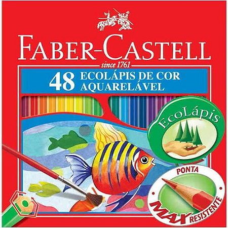 Lápis de cor Faber aquarelável com 48 cores