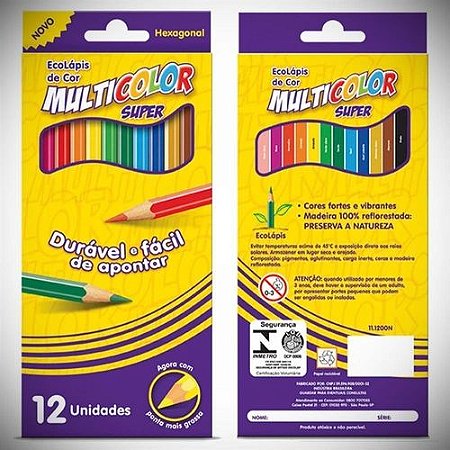 Lápis de cor C/12 multicolor