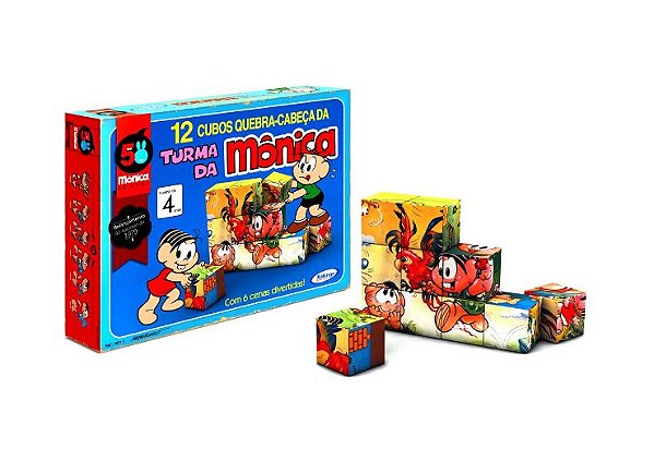 Cubos quebra cabeça turma da mônica Xalingo