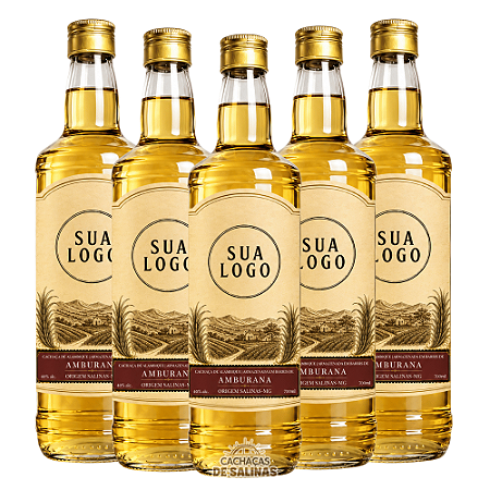 KIT CACHAÇA PERSONALIZADA RÓTULO LOGO 700ML 12 UNIDADES