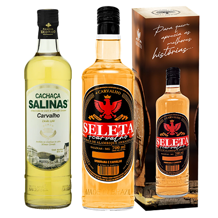 COMBO CACHAÇAS SALINAS CARVALHO + SELETA CARVALHO 700ML