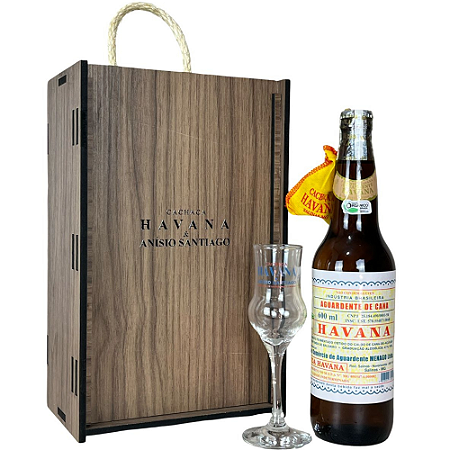KIT CACHAÇA HAVANA BOX PREMIUM + TAÇA