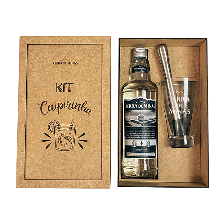 KIT CAIPIRINHA TERRA DE MINAS PRATA + COPO DRINK + MACERADOR