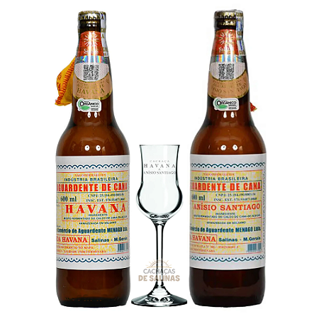 KIT CACHAÇA HAVANA + ANISIO SANTIAGO + 1 TAÇA EXCLUSIVA