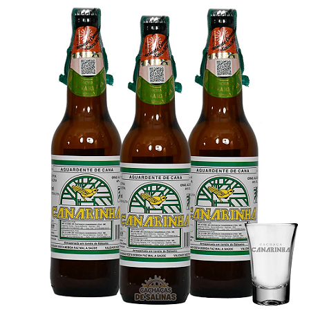 COMBO 3 CACHAÇA CANARINHA + 1 COPO BRINDE