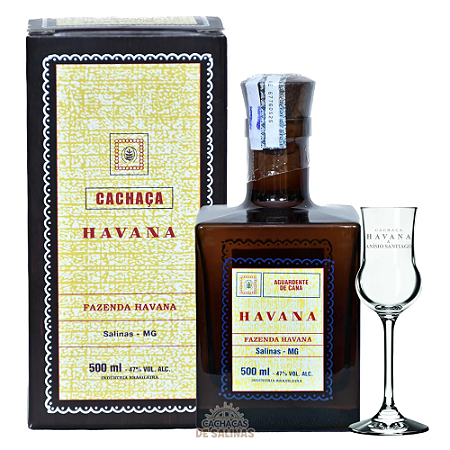 KIT CACHAÇA HAVANA EDIÇÃO ESPECIAL 80 ANOS + TAÇA EXCLUSIVA