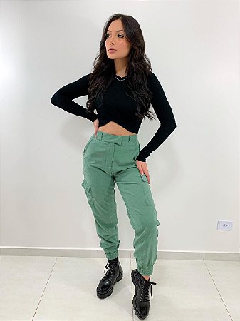 calça jogger verde