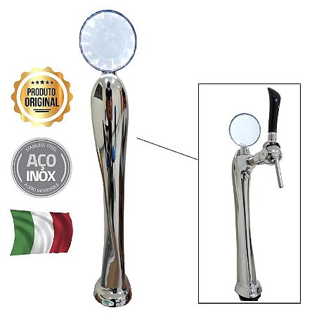 Torre de Cerveja Tipo Flute Cromada Com Led - Vin Service