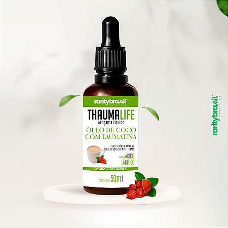 ThaumaLife - Dulcificante de Mesa Liquido - Óleo de Coco e Taumatina - 50ml