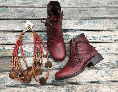 Bota Fossil Vinho Couro