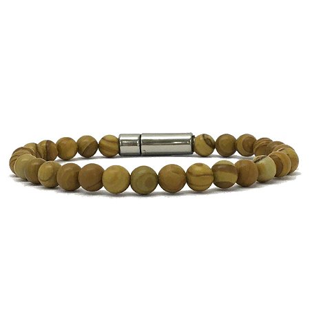 Pulseira de Pedra Natural Jaspe Amarelo