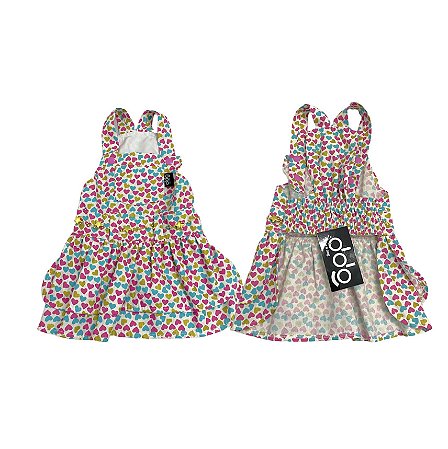 JARDINEIRA PET PARA CACHORRO CORAÇÕES CINTO ESTRELAS DOURADAS