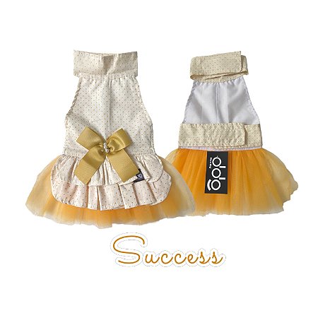 VESTIDO PET PARA CACHORRO “ SUCCESS “ ( POAS DOURADOS ) ANO NOVO
