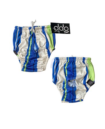 SUNGA PET PARA CACHORRO ( LISTRADO AZUL+BRANCO+VERDE )
