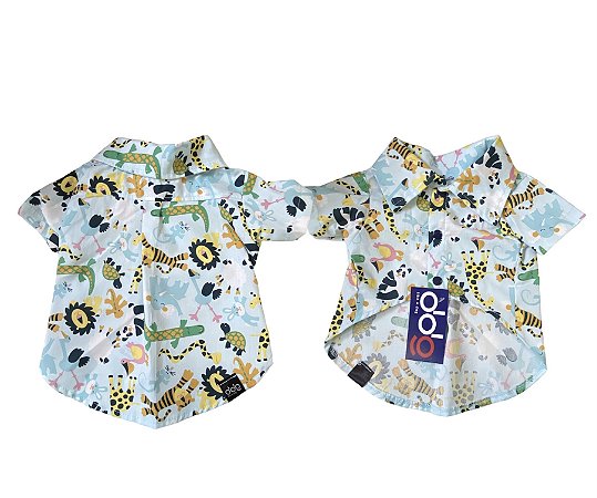 CAMISA PET PARA CACHORRO AZUL FAUNA