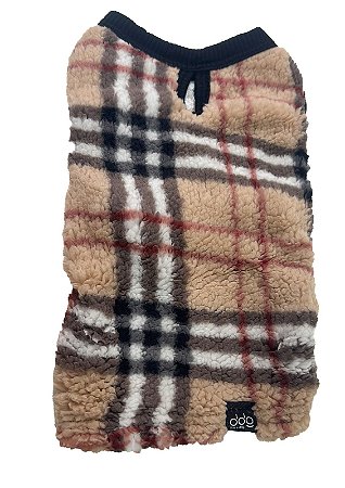 BLUSA PET XADREZ BURBERRY "SHERPA PELUCIA" PARA CACHORRO