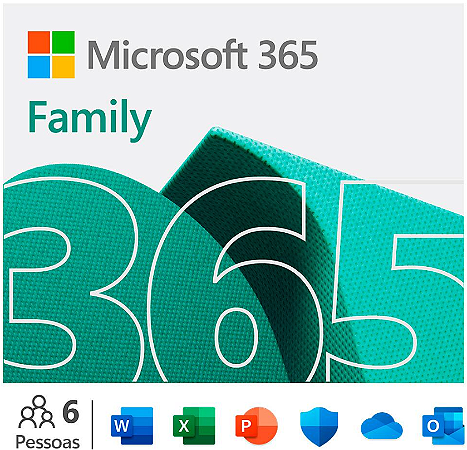 Microsoft 365 Family 1 licença para até 6 usuários, Assinatura 15 meses - Digital para DOWNLOAD - 6GQ-01405