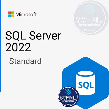Microsoft SQL Server Standard 2022 - Licença Por CORE - Pacote 08 Núcleos - Part Number  DG7GMGF0M7XW