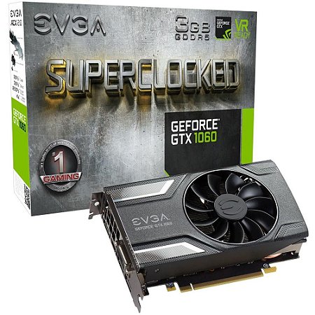 Placa de Vídeo EVGA NVIDIA GeForce GTX 1060 3GB SC Gaming, GDDR5 - 03G-P4-6162-KR