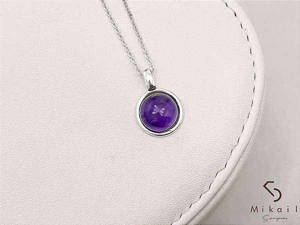 Colar de Prata com Pingente de Ametista