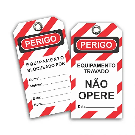Etiqueta de Bloqueio - Não opere - Equipamento Travado